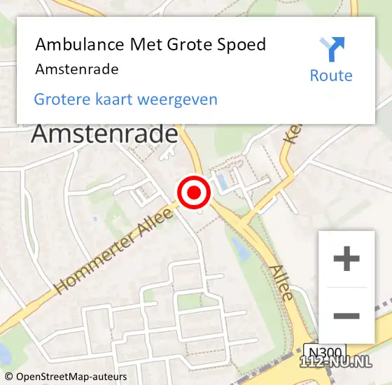 Locatie op kaart van de 112 melding: Ambulance Met Grote Spoed Naar Amstenrade op 18 juni 2015 14:33