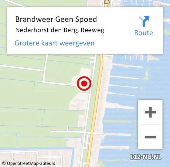 Locatie op kaart van de 112 melding: Brandweer Geen Spoed Naar Nederhorst den Berg, Reeweg op 18 juni 2015 14:34