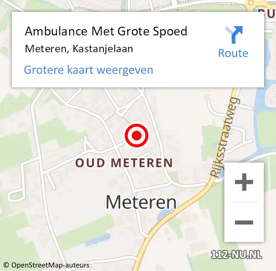 Locatie op kaart van de 112 melding: Ambulance Met Grote Spoed Naar Meteren, Kastanjelaan op 18 juni 2015 16:09