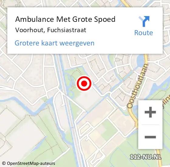 Locatie op kaart van de 112 melding: Ambulance Met Grote Spoed Naar Voorhout, Fuchsiastraat op 18 juni 2015 18:18