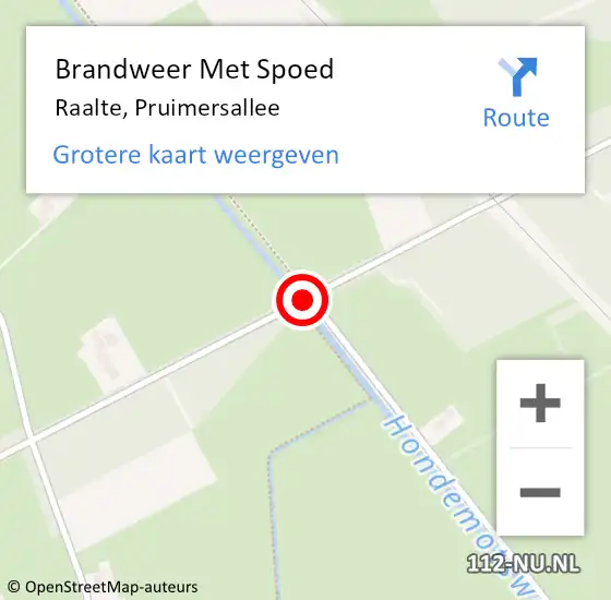 Locatie op kaart van de 112 melding: Brandweer Met Spoed Naar Raalte, Pruimersallee op 18 juni 2015 19:09