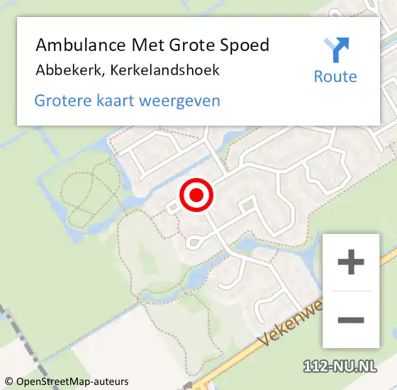 Locatie op kaart van de 112 melding: Ambulance Met Grote Spoed Naar Abbekerk, Kerkelandshoek op 18 juni 2015 20:30