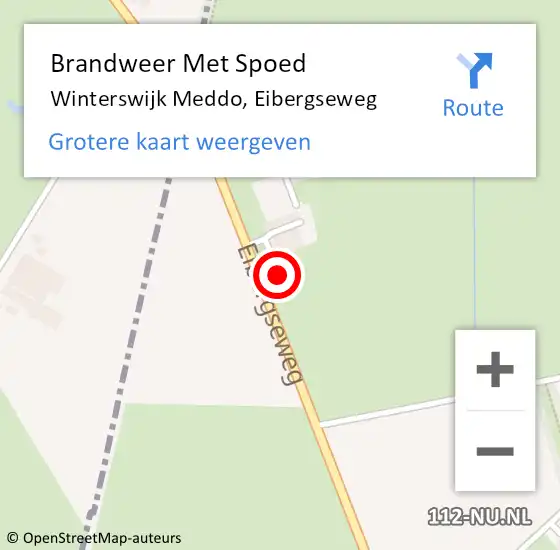 Locatie op kaart van de 112 melding: Brandweer Met Spoed Naar Winterswijk Meddo, Eibergseweg op 18 juni 2015 21:41