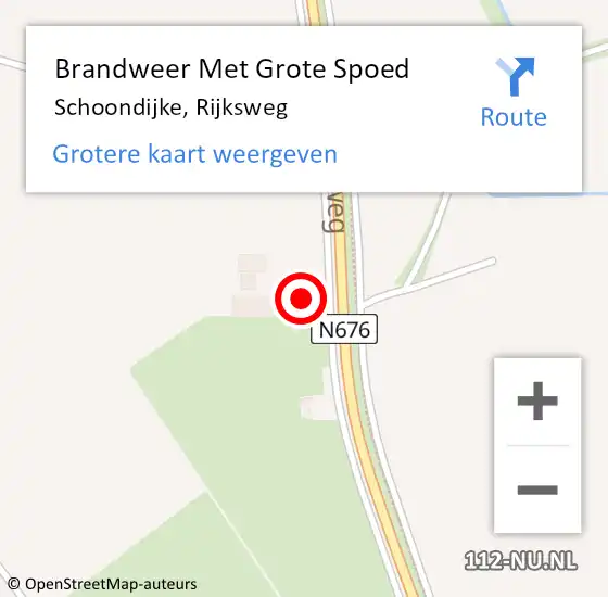 Locatie op kaart van de 112 melding: Brandweer Met Grote Spoed Naar Schoondijke, Rijksweg op 18 juni 2015 21:51