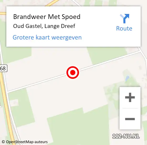 Locatie op kaart van de 112 melding: Brandweer Met Spoed Naar Oud Gastel, Lange Dreef op 18 juni 2015 22:33