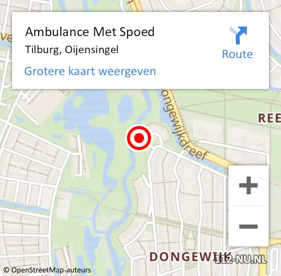 Locatie op kaart van de 112 melding: Ambulance Met Spoed Naar Tilburg, Oijensingel op 18 juni 2015 22:35