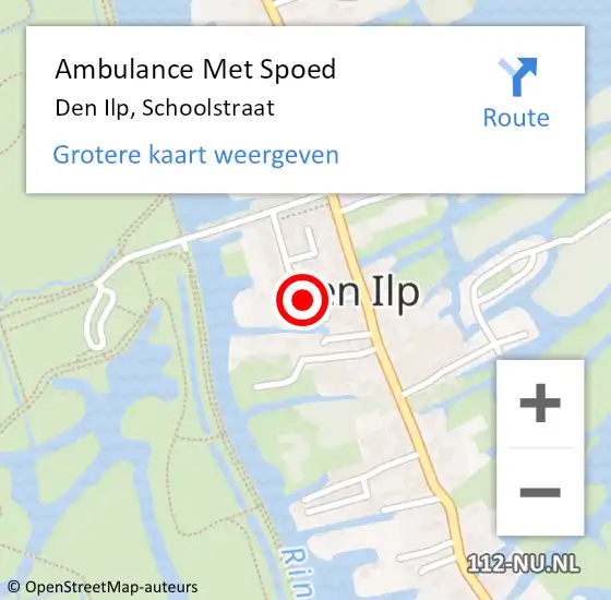 Locatie op kaart van de 112 melding: Ambulance Met Spoed Naar Den Ilp, Schoolstraat op 18 juni 2015 23:41