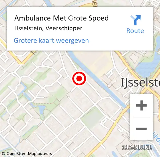 Locatie op kaart van de 112 melding: Ambulance Met Grote Spoed Naar IJsselstein, Veerschipper op 19 juni 2015 02:23