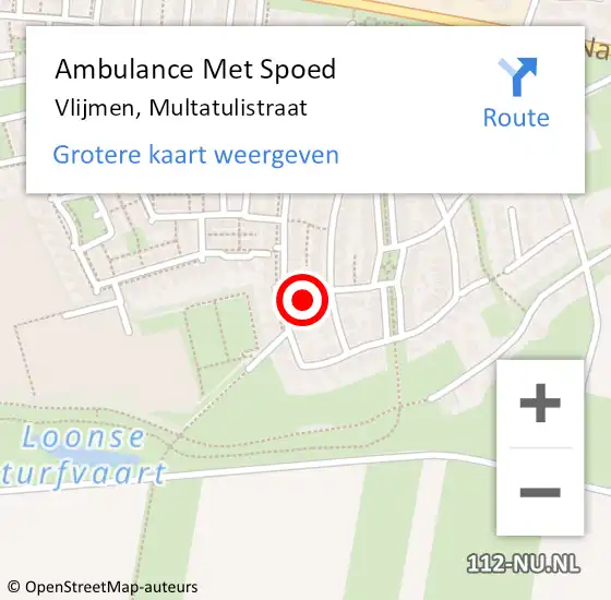 Locatie op kaart van de 112 melding: Ambulance Met Spoed Naar Vlijmen, Multatulistraat op 19 juni 2015 10:32