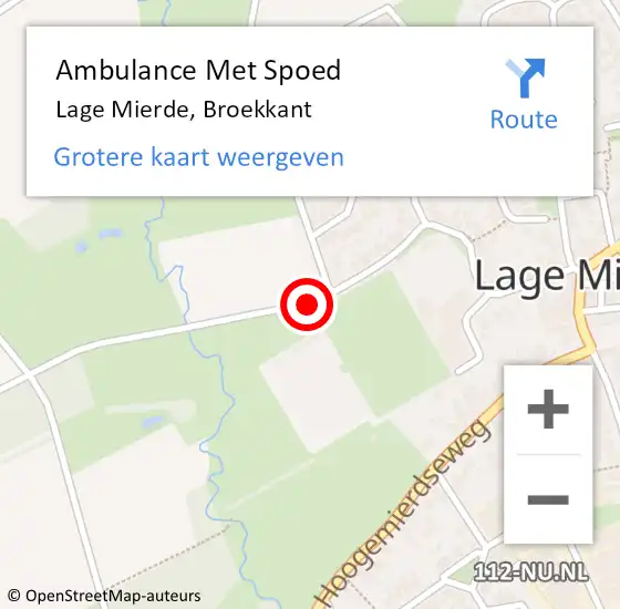 Locatie op kaart van de 112 melding: Ambulance Met Spoed Naar Lage Mierde, Broekkant op 19 juni 2015 12:31