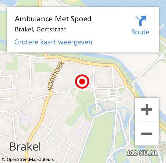 Locatie op kaart van de 112 melding: Ambulance Met Spoed Naar Brakel, Gortstraat op 19 juni 2015 15:00