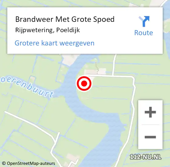 Locatie op kaart van de 112 melding: Brandweer Met Grote Spoed Naar Rijpwetering, Poeldijk op 19 juni 2015 15:49