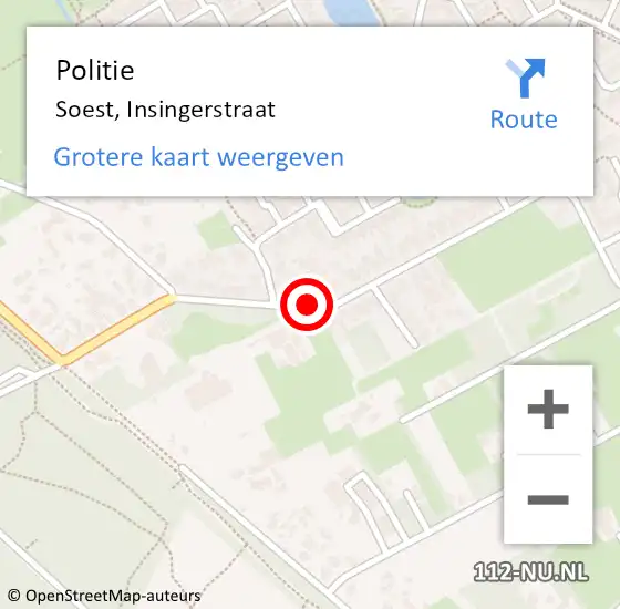 Locatie op kaart van de 112 melding: Politie Soest, Insingerstraat op 19 juni 2015 16:31