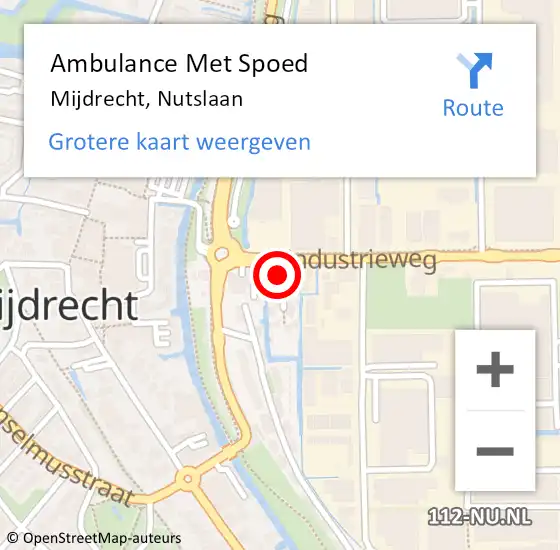 Locatie op kaart van de 112 melding: Ambulance Met Spoed Naar Mijdrecht, Nutslaan op 19 juni 2015 17:33