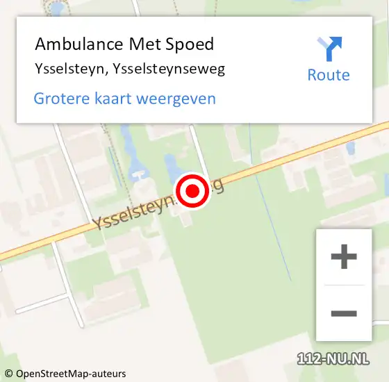 Locatie op kaart van de 112 melding: Ambulance Met Spoed Naar Ysselsteyn, Ysselsteynseweg op 19 juni 2015 18:59