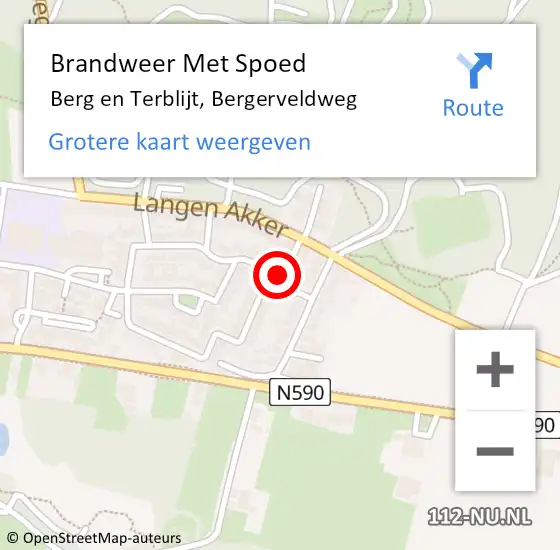 Locatie op kaart van de 112 melding: Brandweer Met Spoed Naar Berg en Terblijt, Bergerveldweg op 19 juni 2015 19:26