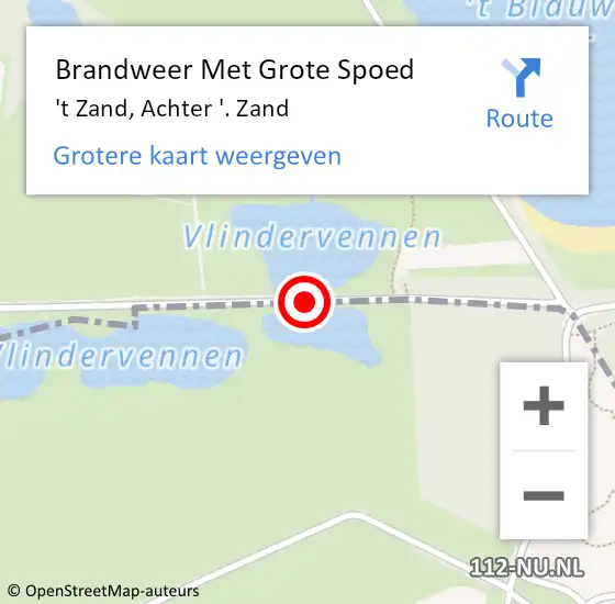 Locatie op kaart van de 112 melding: Brandweer Met Grote Spoed Naar 't Zand, Achter '. Zand op 19 juni 2015 19:50