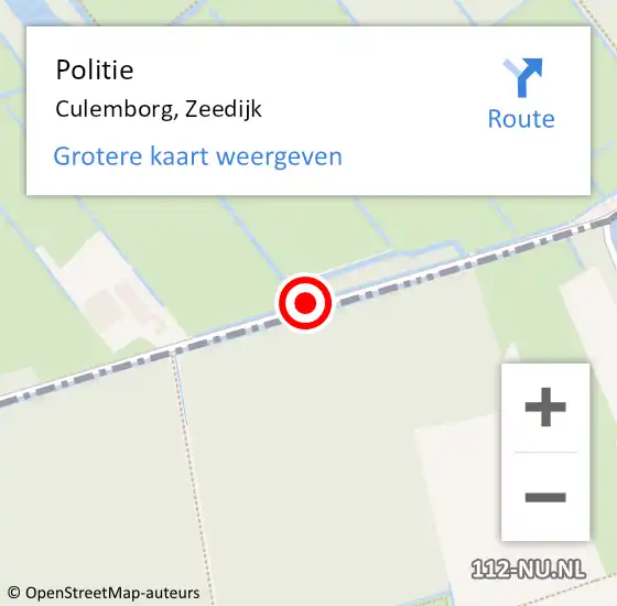 Locatie op kaart van de 112 melding: Politie Culemborg, Zeedijk op 19 juni 2015 20:08