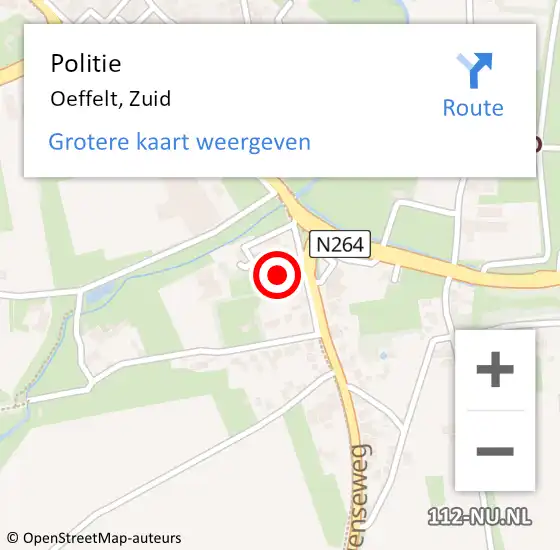 Locatie op kaart van de 112 melding: Politie Oeffelt, Zuid op 19 juni 2015 20:09