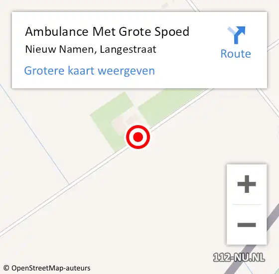 Locatie op kaart van de 112 melding: Ambulance Met Grote Spoed Naar Nieuw Namen, Langestraat op 19 juni 2015 22:08