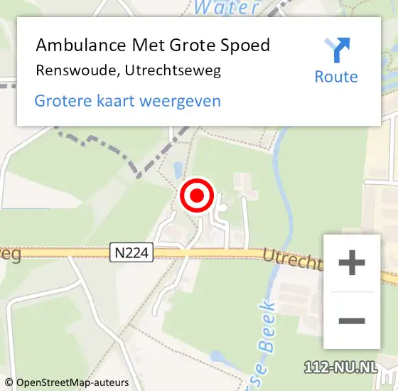 Locatie op kaart van de 112 melding: Ambulance Met Grote Spoed Naar Renswoude, Utrechtseweg op 19 juni 2015 23:29