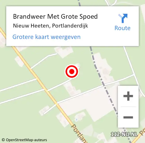 Locatie op kaart van de 112 melding: Brandweer Met Grote Spoed Naar Nieuw Heeten, Portlanderdijk op 20 juni 2015 00:28