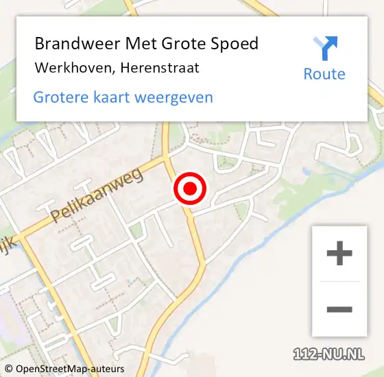 Locatie op kaart van de 112 melding: Brandweer Met Grote Spoed Naar Werkhoven, Herenstraat op 20 juni 2015 10:25