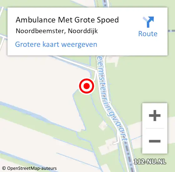 Locatie op kaart van de 112 melding: Ambulance Met Grote Spoed Naar Noordbeemster, Noorddijk op 20 juni 2015 11:14