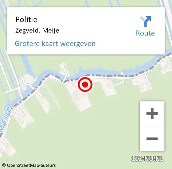 Locatie op kaart van de 112 melding: Politie Zegveld, Meije op 20 juni 2015 11:20