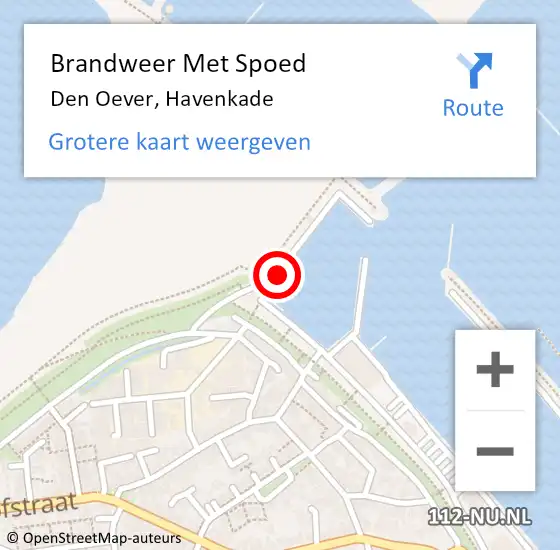 Locatie op kaart van de 112 melding: Brandweer Met Spoed Naar Den Oever, Havenkade op 20 juni 2015 12:00