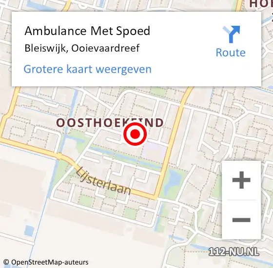 Locatie op kaart van de 112 melding: Ambulance Met Spoed Naar Bleiswijk, Ooievaardreef op 20 juni 2015 12:28