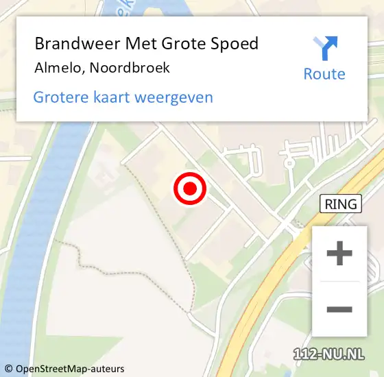 Locatie op kaart van de 112 melding: Brandweer Met Grote Spoed Naar Almelo, Noordbroek op 20 juni 2015 13:26