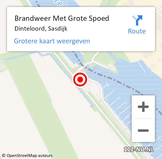 Locatie op kaart van de 112 melding: Brandweer Met Grote Spoed Naar Dinteloord, Sasdijk op 20 juni 2015 13:42