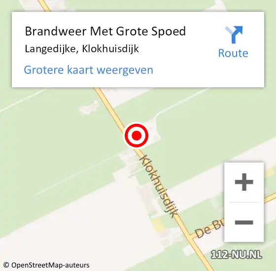 Locatie op kaart van de 112 melding: Brandweer Met Grote Spoed Naar Langedijke, Klokhuisdijk op 20 juni 2015 14:03