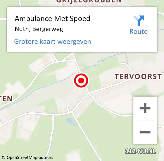 Locatie op kaart van de 112 melding: Ambulance Met Spoed Naar Nuth, Bergerweg op 20 juni 2015 14:22