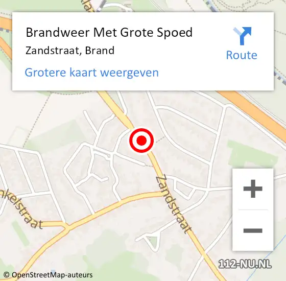 Locatie op kaart van de 112 melding: Brandweer Met Grote Spoed Naar Zandstraat, Brand op 20 juni 2015 14:42