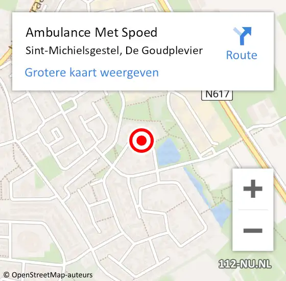 Locatie op kaart van de 112 melding: Ambulance Met Spoed Naar Sint-Michielsgestel, De Goudplevier op 20 juni 2015 15:04