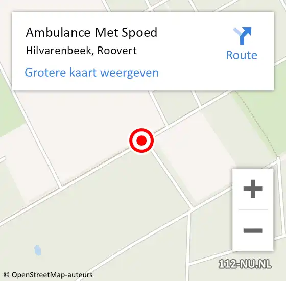 Locatie op kaart van de 112 melding: Ambulance Met Spoed Naar Hilvarenbeek, Roovert op 20 juni 2015 17:06