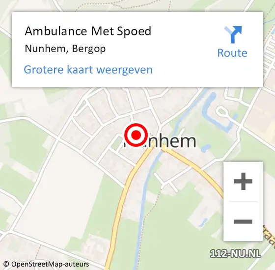 Locatie op kaart van de 112 melding: Ambulance Met Spoed Naar Nunhem, Bergop op 20 juni 2015 17:15