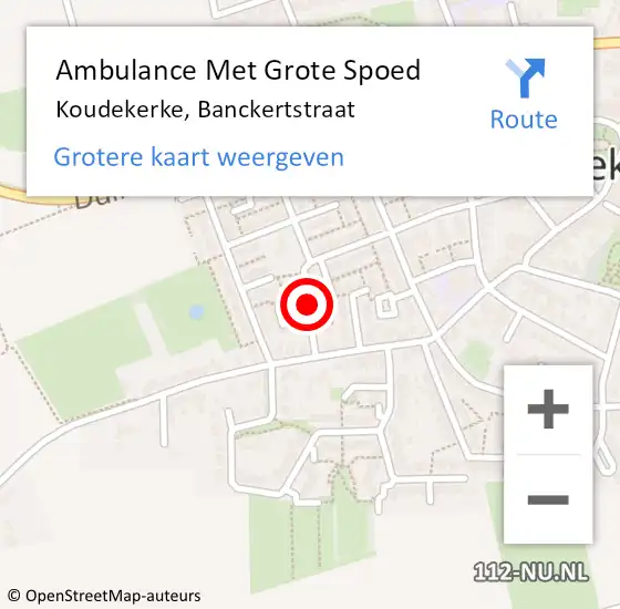 Locatie op kaart van de 112 melding: Ambulance Met Grote Spoed Naar Koudekerke, Banckertstraat op 11 november 2013 15:39