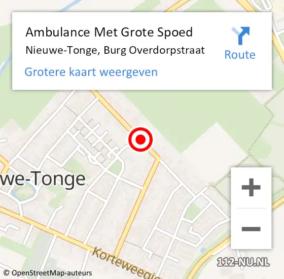 Locatie op kaart van de 112 melding: Ambulance Met Grote Spoed Naar Nieuwe-Tonge, Burg Overdorpstraat op 20 juni 2015 18:06