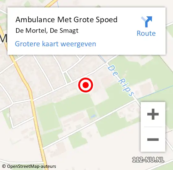 Locatie op kaart van de 112 melding: Ambulance Met Grote Spoed Naar De Mortel, De Smagt op 20 juni 2015 18:35