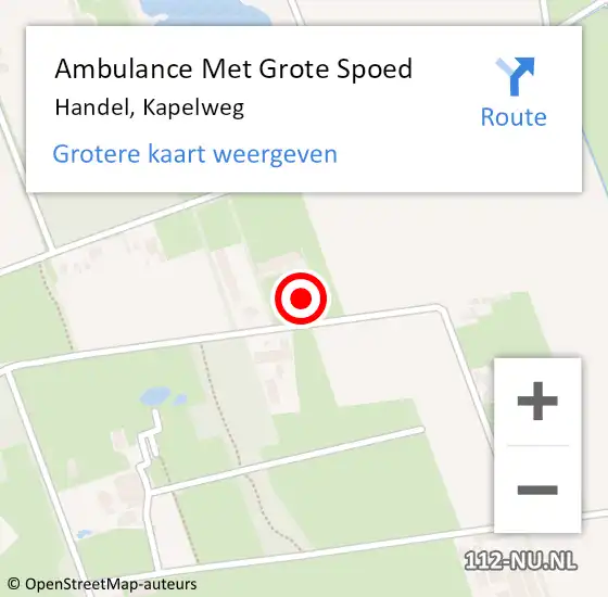 Locatie op kaart van de 112 melding: Ambulance Met Grote Spoed Naar Handel, Kapelweg op 20 juni 2015 19:15
