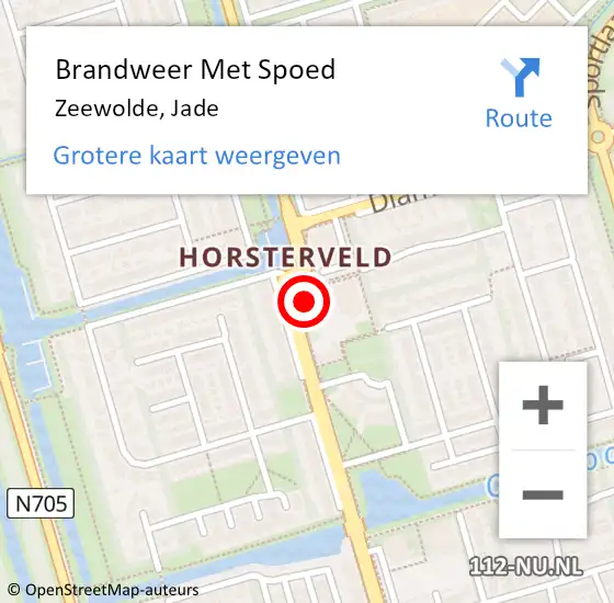 Locatie op kaart van de 112 melding: Brandweer Met Spoed Naar Zeewolde, Jade op 20 juni 2015 19:42