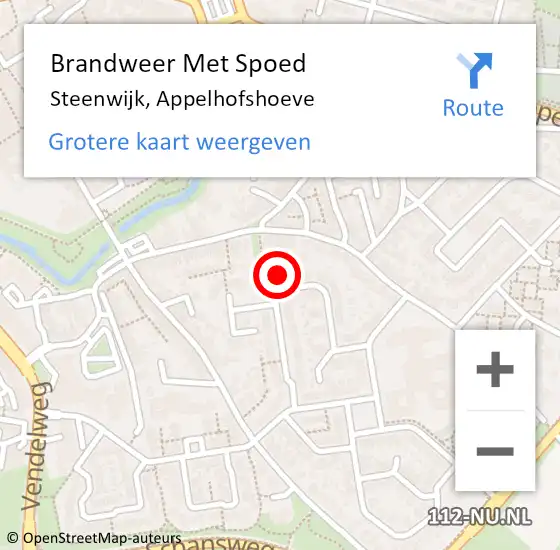 Locatie op kaart van de 112 melding: Brandweer Met Spoed Naar Steenwijk, Appelhofshoeve op 20 juni 2015 22:37