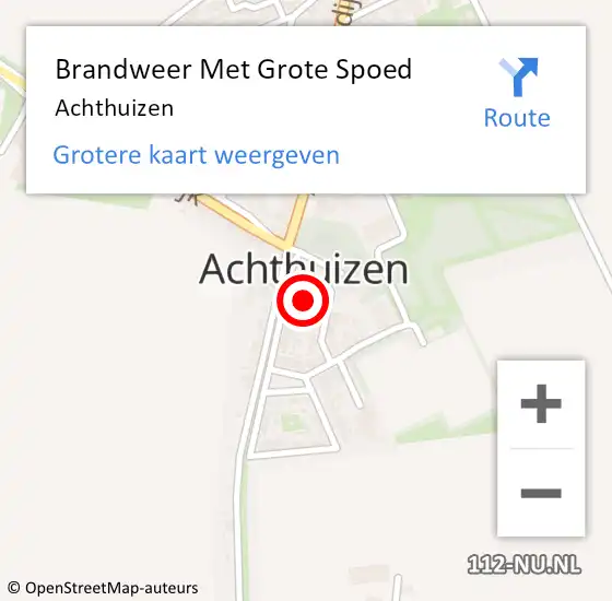 Locatie op kaart van de 112 melding: Brandweer Met Grote Spoed Naar Achthuizen op 20 juni 2015 22:38