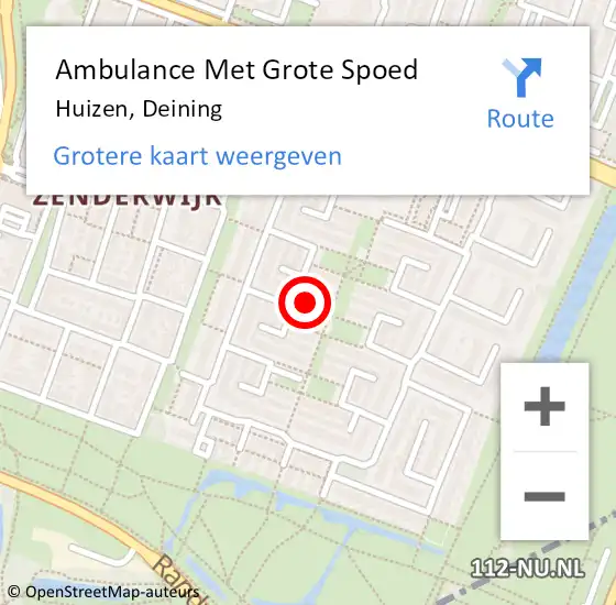 Locatie op kaart van de 112 melding: Ambulance Met Grote Spoed Naar Huizen, Deining op 20 juni 2015 23:22