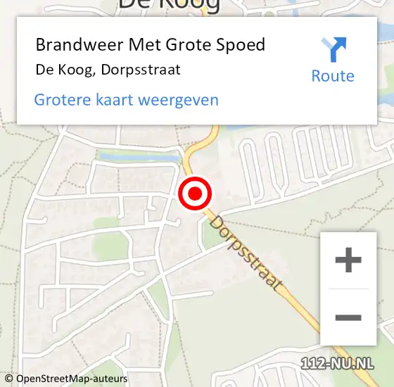 Locatie op kaart van de 112 melding: Brandweer Met Grote Spoed Naar De Koog, Dorpsstraat op 20 juni 2015 23:29