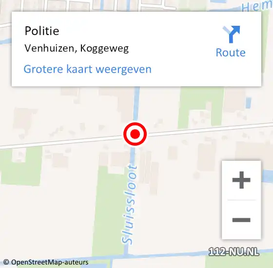 Locatie op kaart van de 112 melding: Politie Venhuizen, Koggeweg op 21 juni 2015 01:42