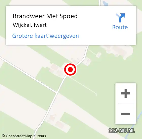 Locatie op kaart van de 112 melding: Brandweer Met Spoed Naar Wijckel, Iwert op 21 juni 2015 03:29